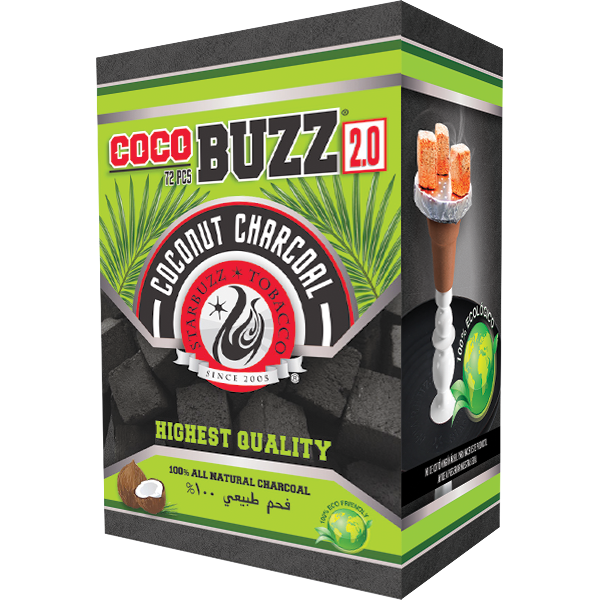CocoBuzz 2.0 Coconut Charcoal 72pc (Wholesale)